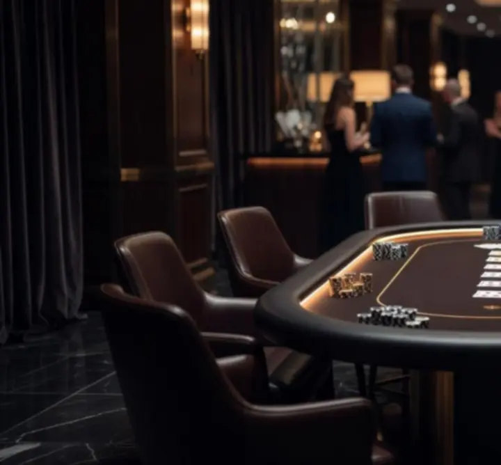Elegancki stół pokerowy podczas wieczoru eventowego Venue Fusion Club