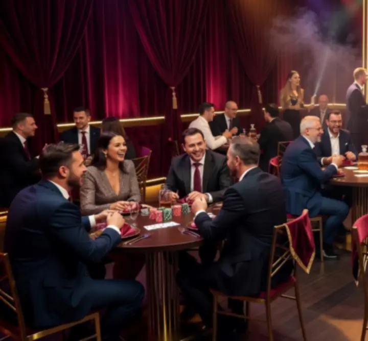 Montaż ujęć z luksusowych eventów kasynowych Venue Fusion Club