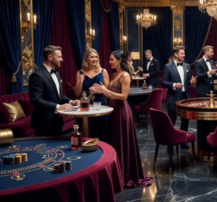 Eleganckie wnętrze wieczornego eventu Venue Fusion Club z klimatycznym oświetleniem