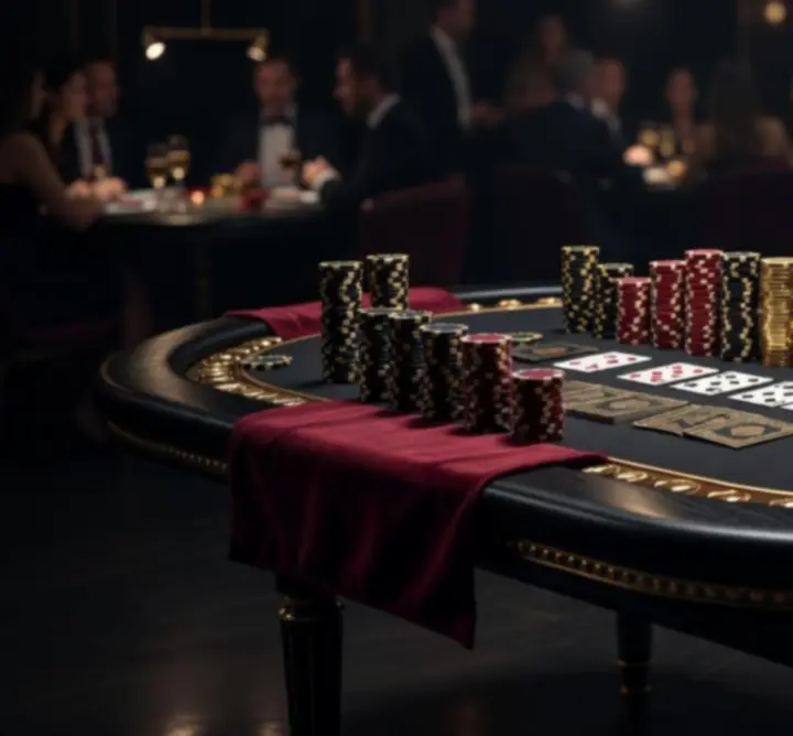 Luksusowy stół pokerowy podczas nocnego eventu Venue Fusion Club