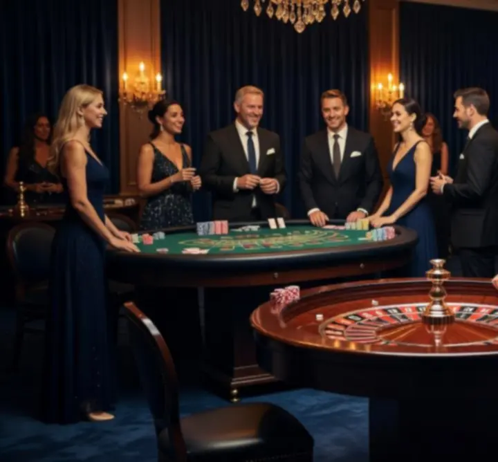 Strefa ruletki i blackjacka przygotowana na integracyjny event firmowy