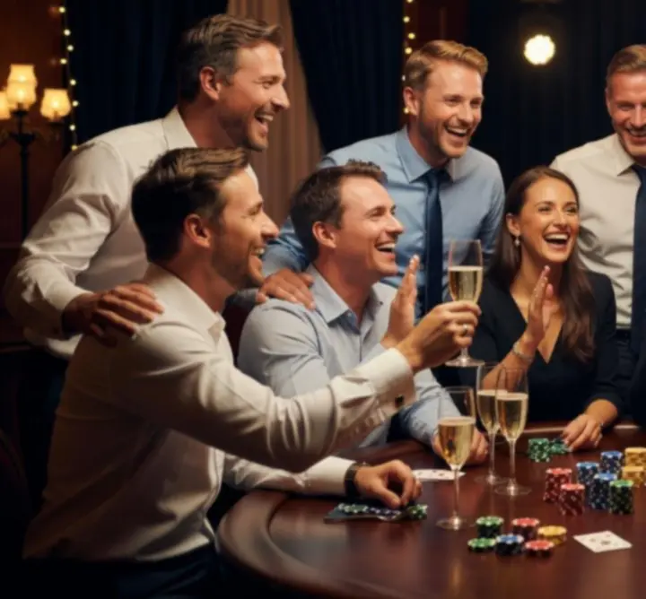 Rozrywka dla firm i team building z uczestnikami przy stołach do gier