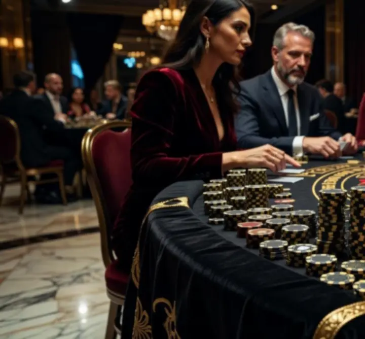 Profesjonalny krupier prowadzący wieczór pokerowy oraz blackjack podczas eventu tematcznego